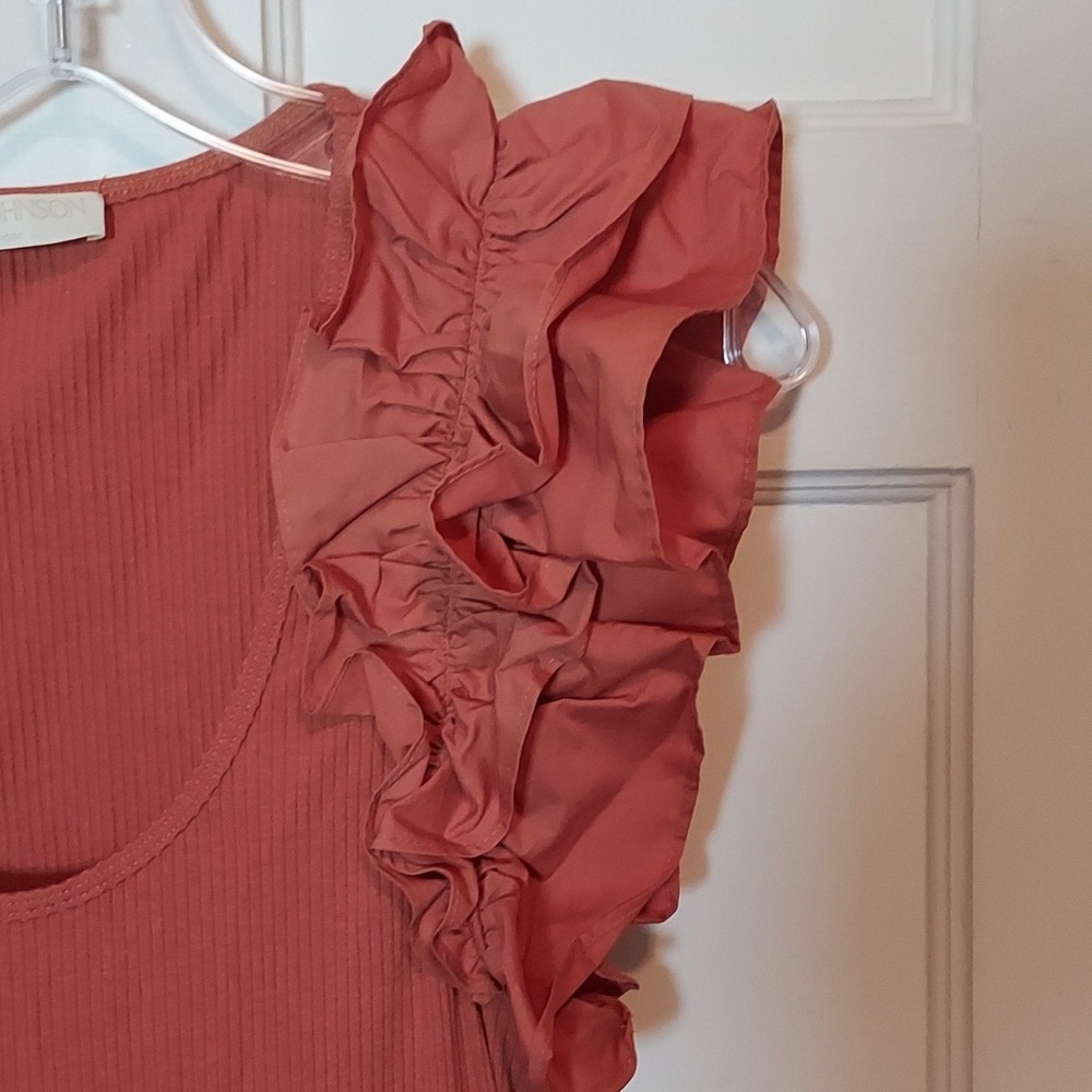 Ulla Johnson Hanna Tiered Ruffle Mini Dress Auburn - Picture 7 of 16